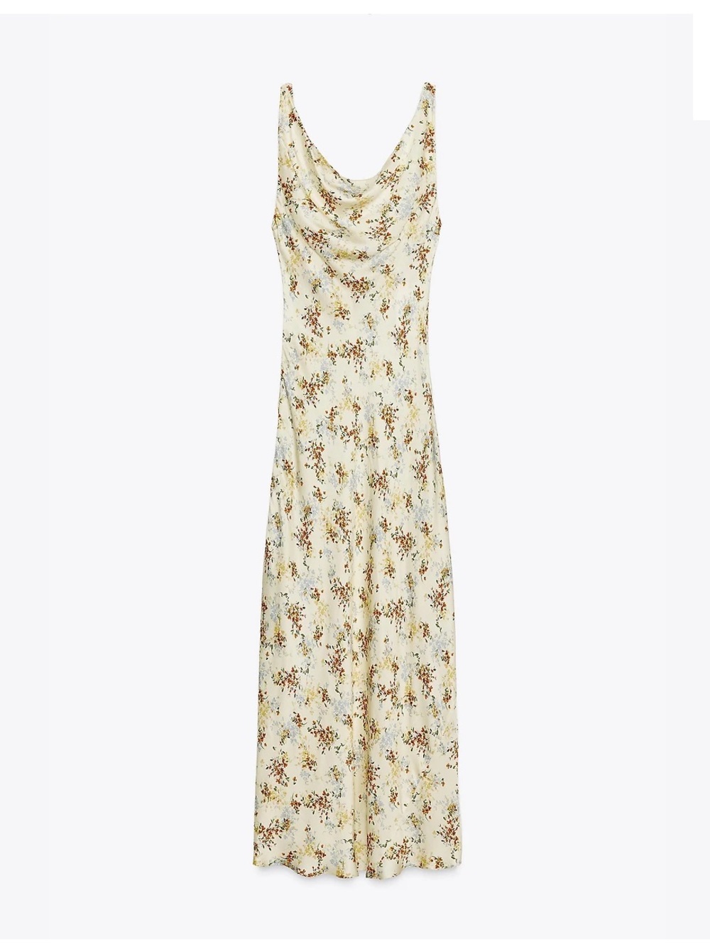 ZARA Floral Cowl-Neck Dress